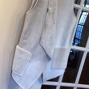 Open Front Faux Leather Vest